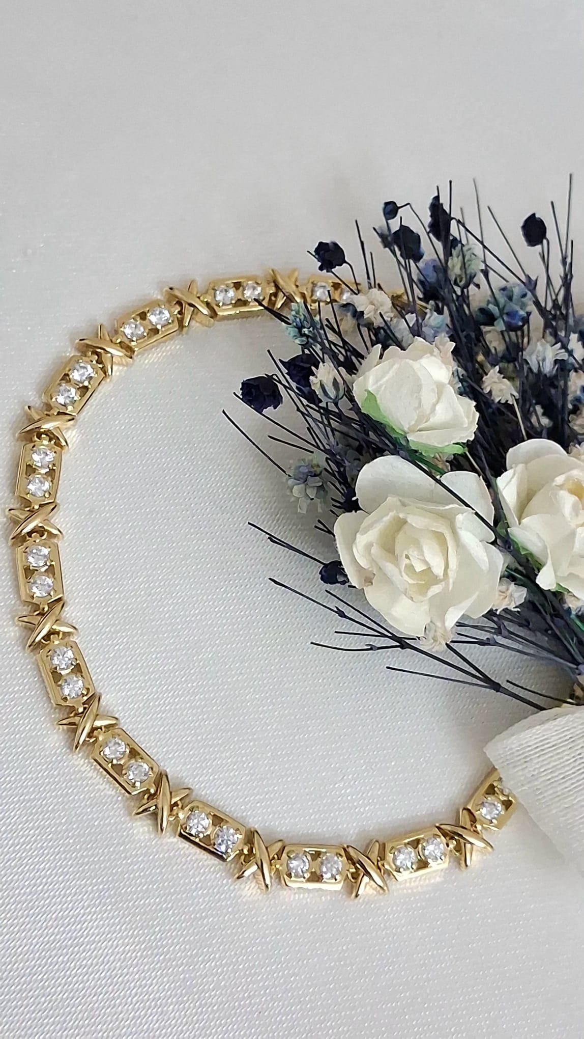 XUPING Bileklik - Kare Aralıklı Baget Taşlı ve X Detaylı